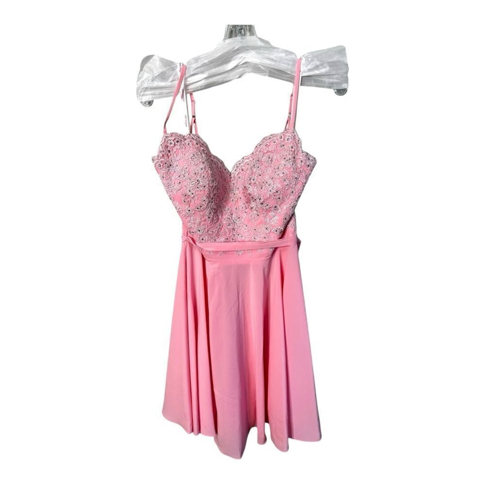 NWT PROMGIRL SIZE 4 EMBELLISHED A-LINE IN PRETTY PINK
